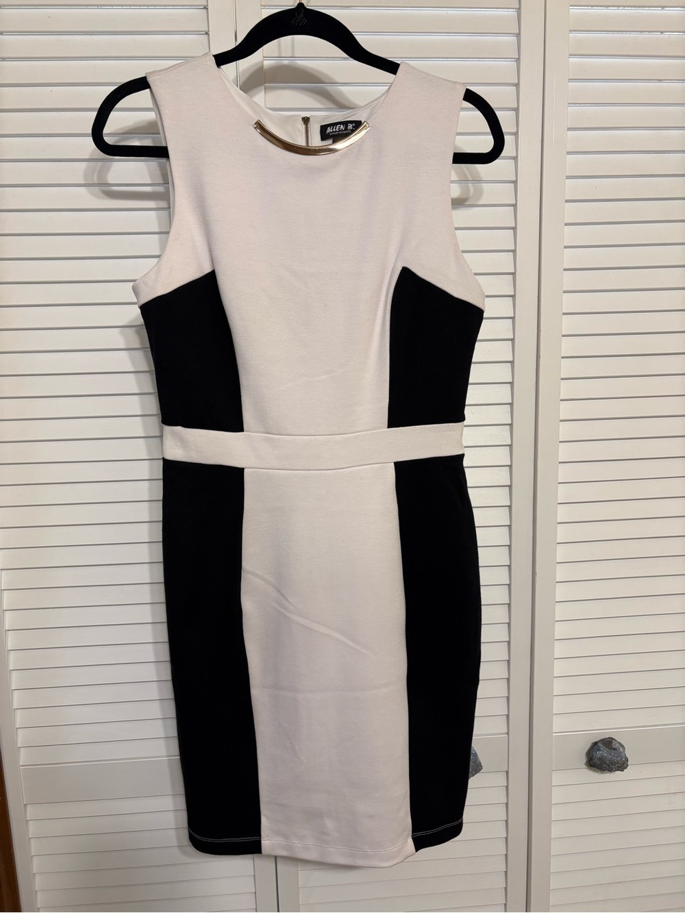 Allen B. By Allen Schwartz Black & White Colorblock Sheath Dress